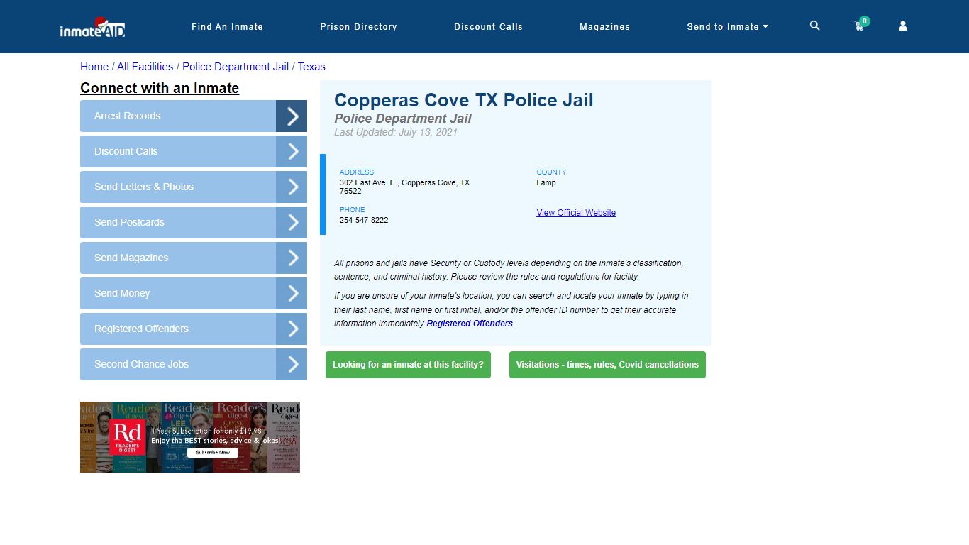 Copperas Cove TX Police Jail & Inmate Search - Copperas Cove, TX